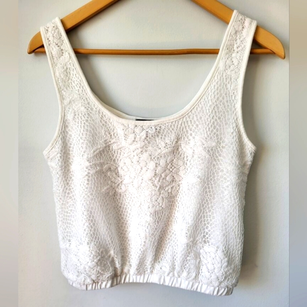 ECLIPSE Elegant White Lace Women's Top